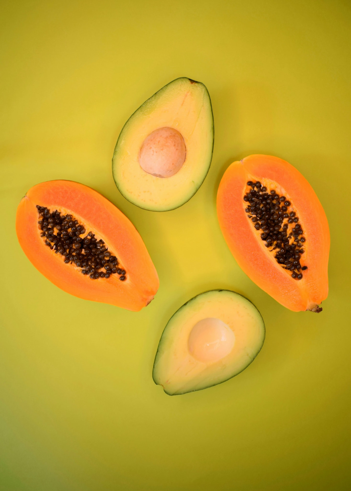 Papaya and avocado